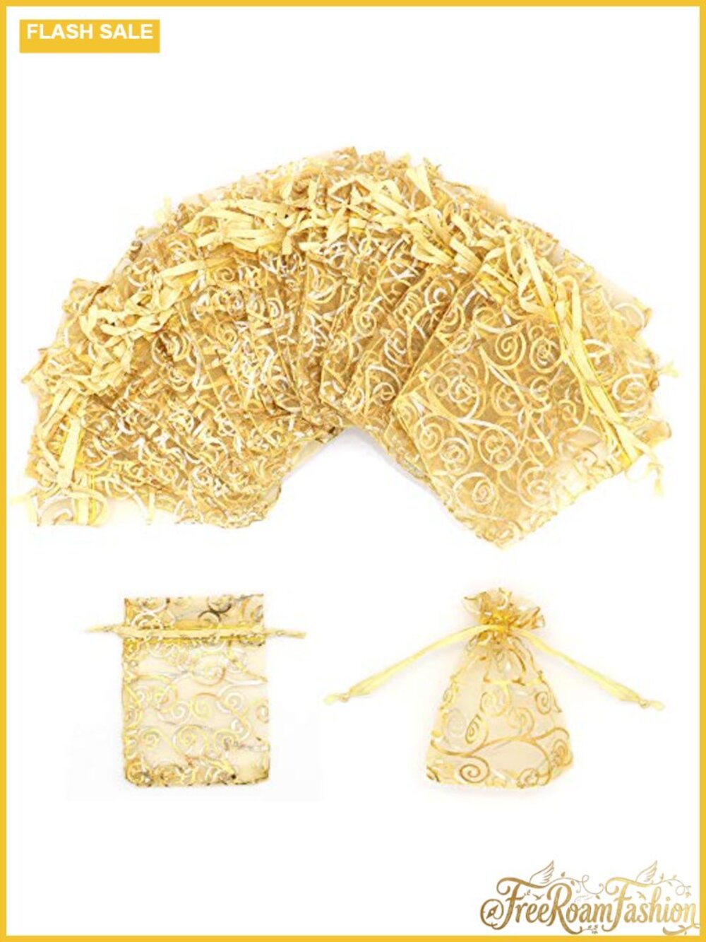 100pc Sheer Organza Gift Bags Drawstring Party Favor Pouches